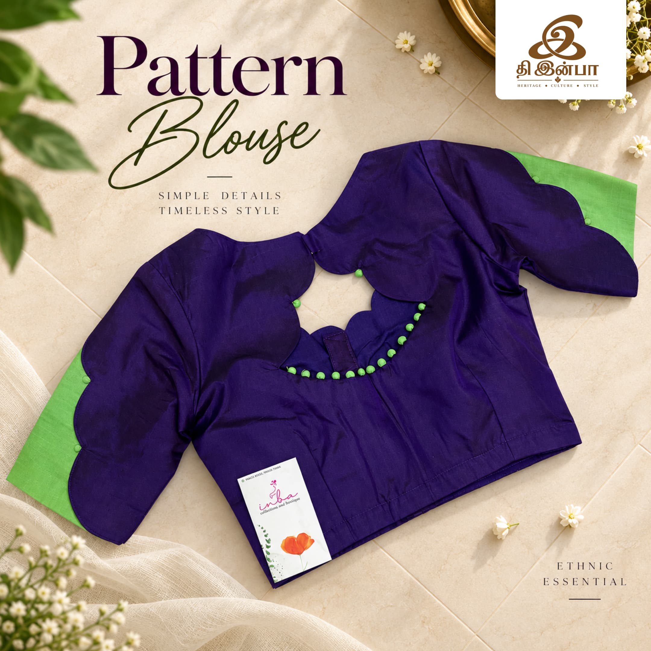 Royal Purple Embellished Pattern Blouse
