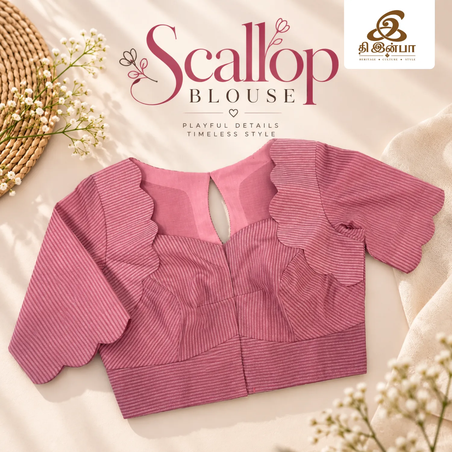 Dusty Rose Scalloped Blouse