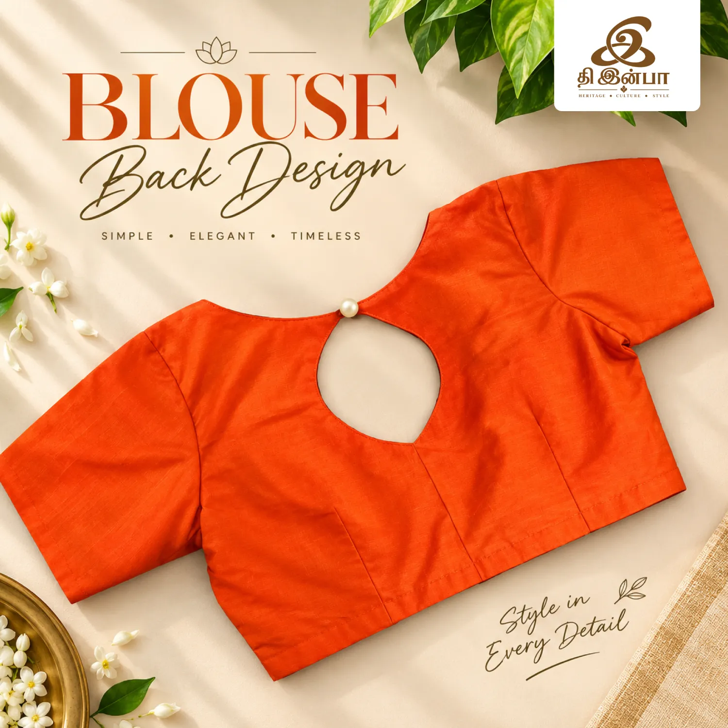Bright Orange Cut-Out Blouse