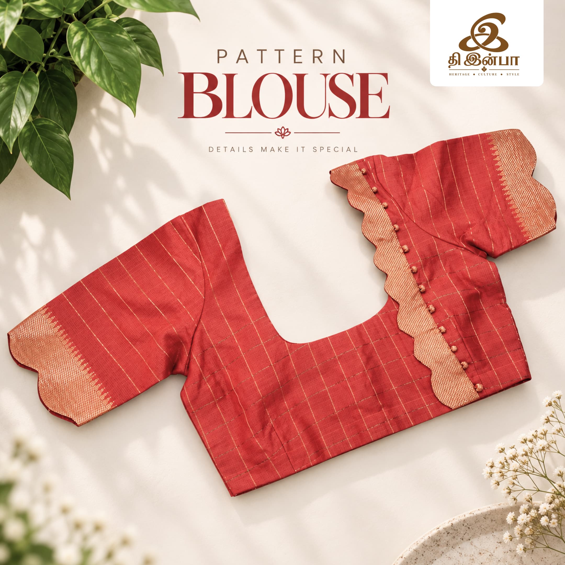 Coral Pink Lace-Detail Blouse