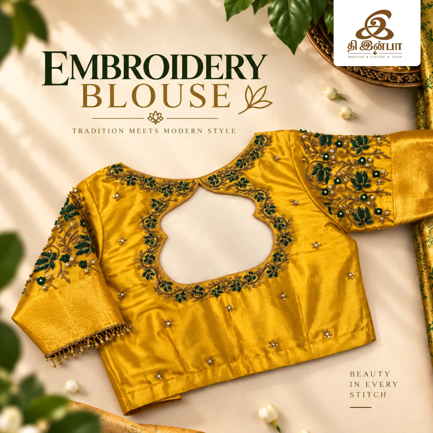 Mustard Yellow Embroidery Blouse