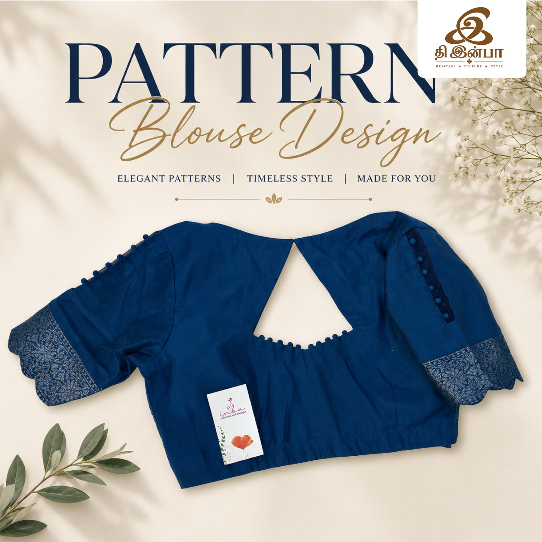 Royal Blue Cut-Out Pattern Blouse