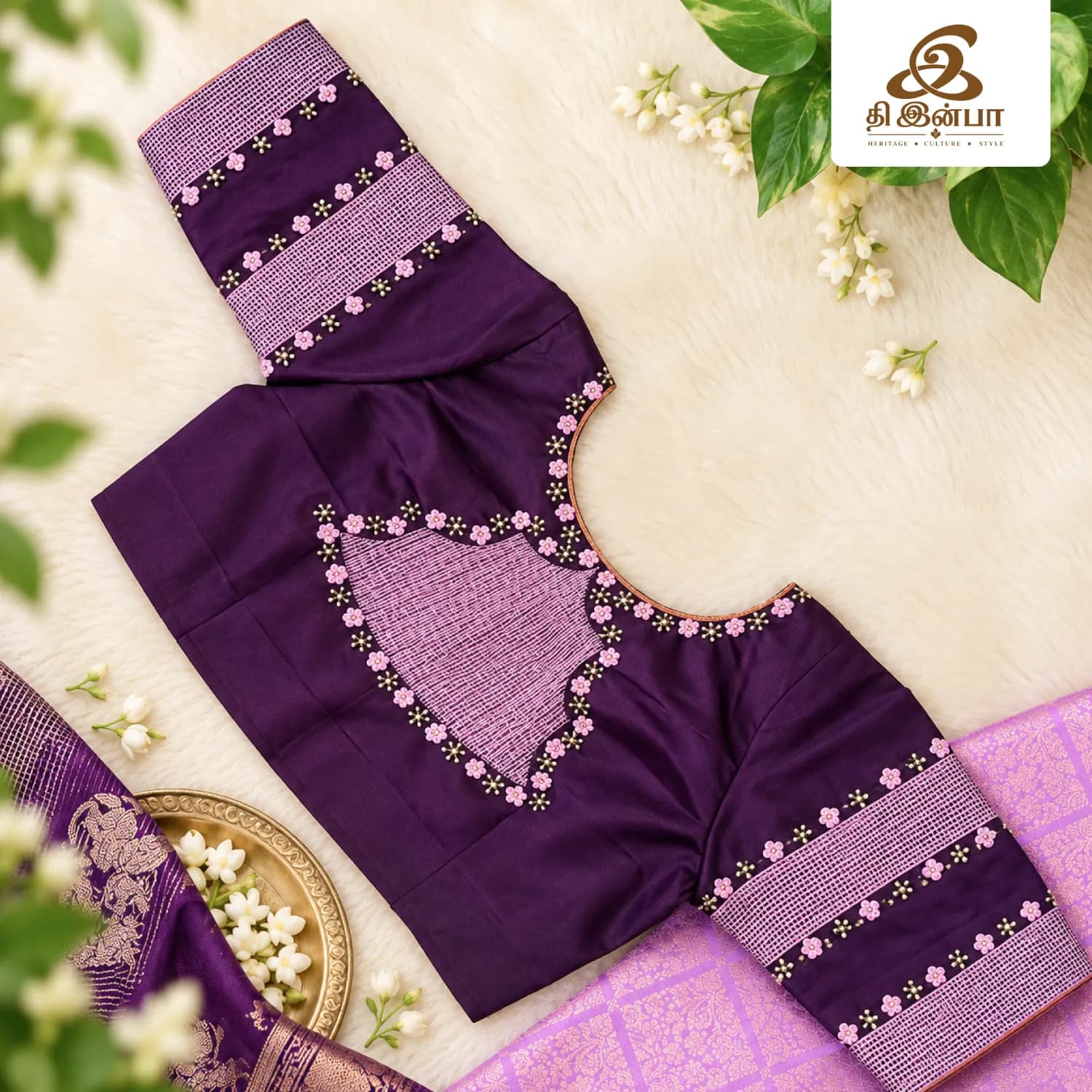 Purple Embroidery Blouse