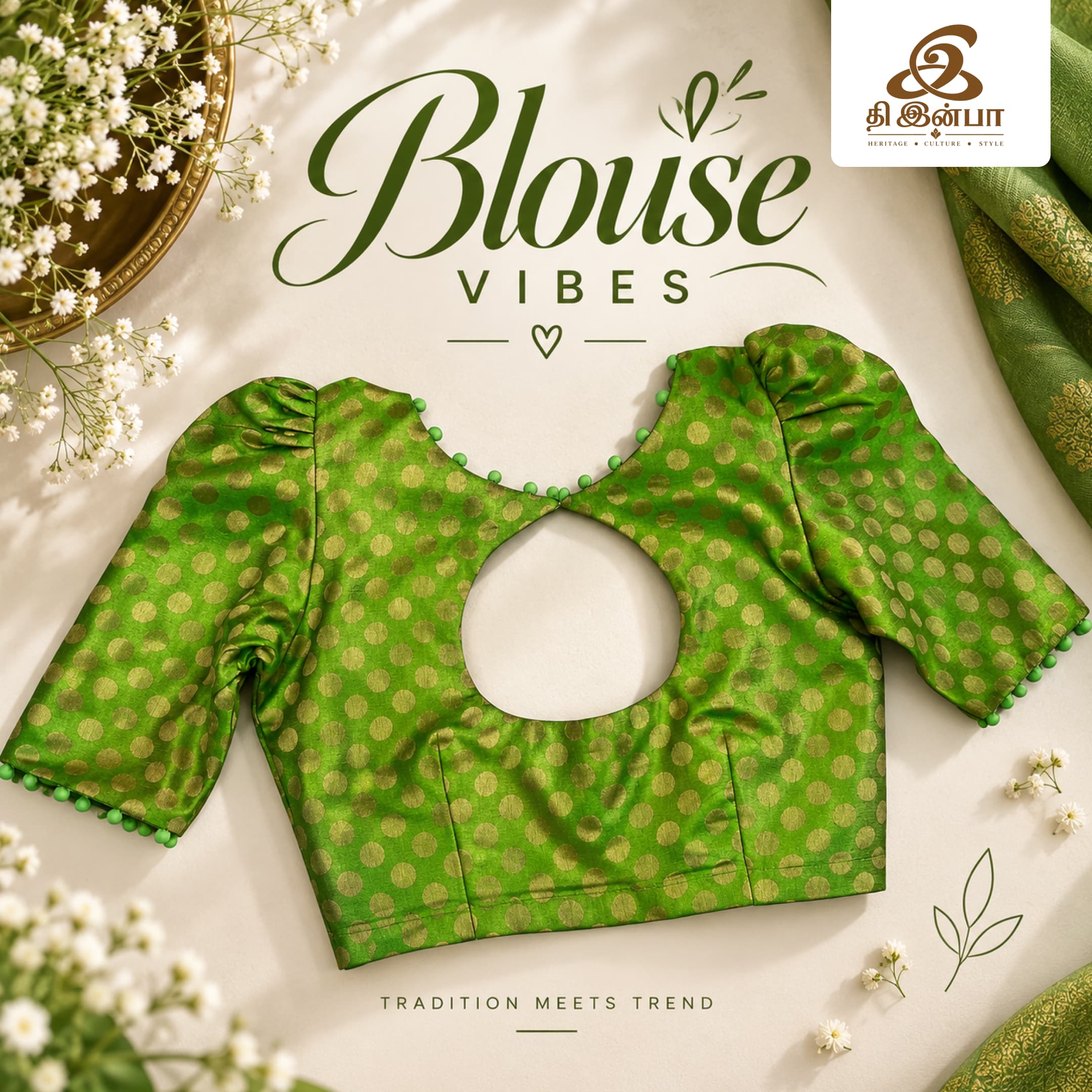 Green Floral Vibes Blouse