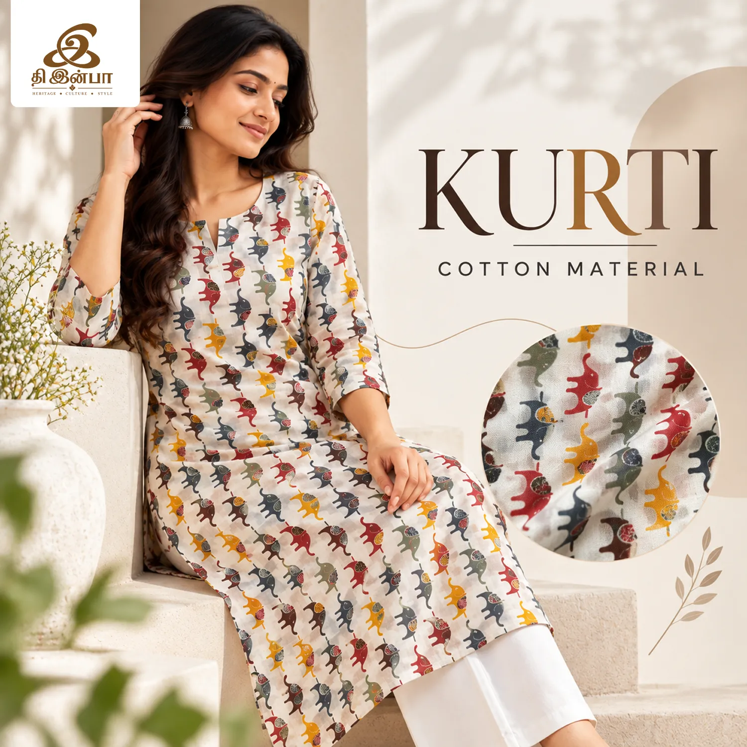 Multicolor Floral Printed Cotton Kurti