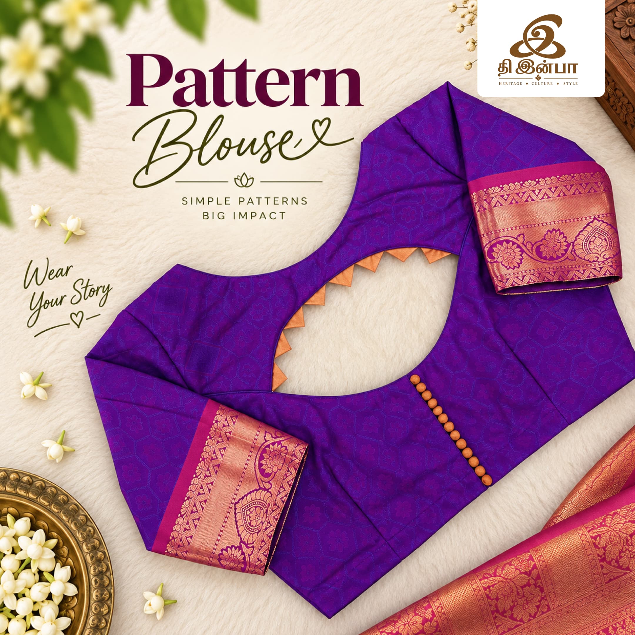 Purple & Pink Designer Pattern Blouse