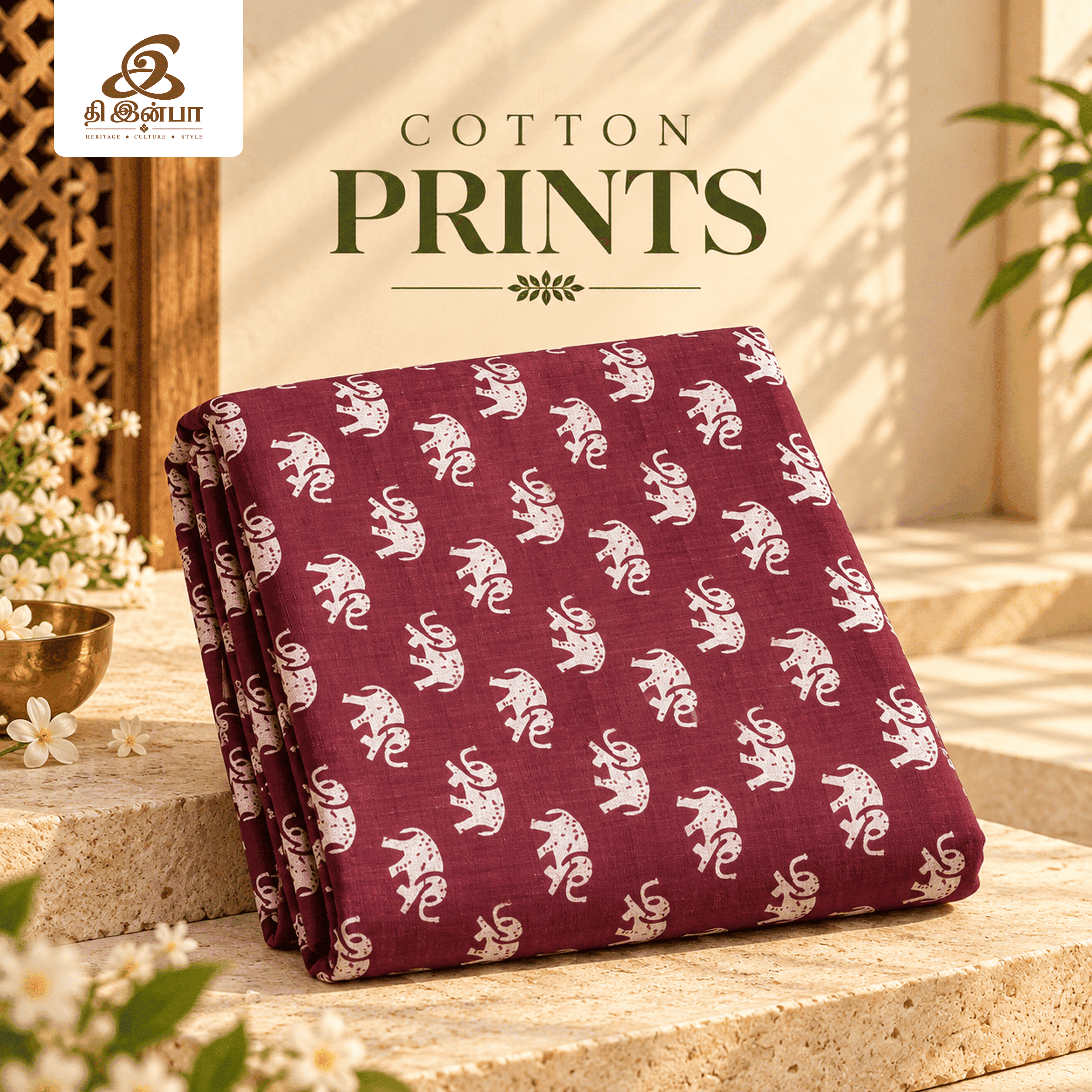 Elephant Pink Cotton Fabric