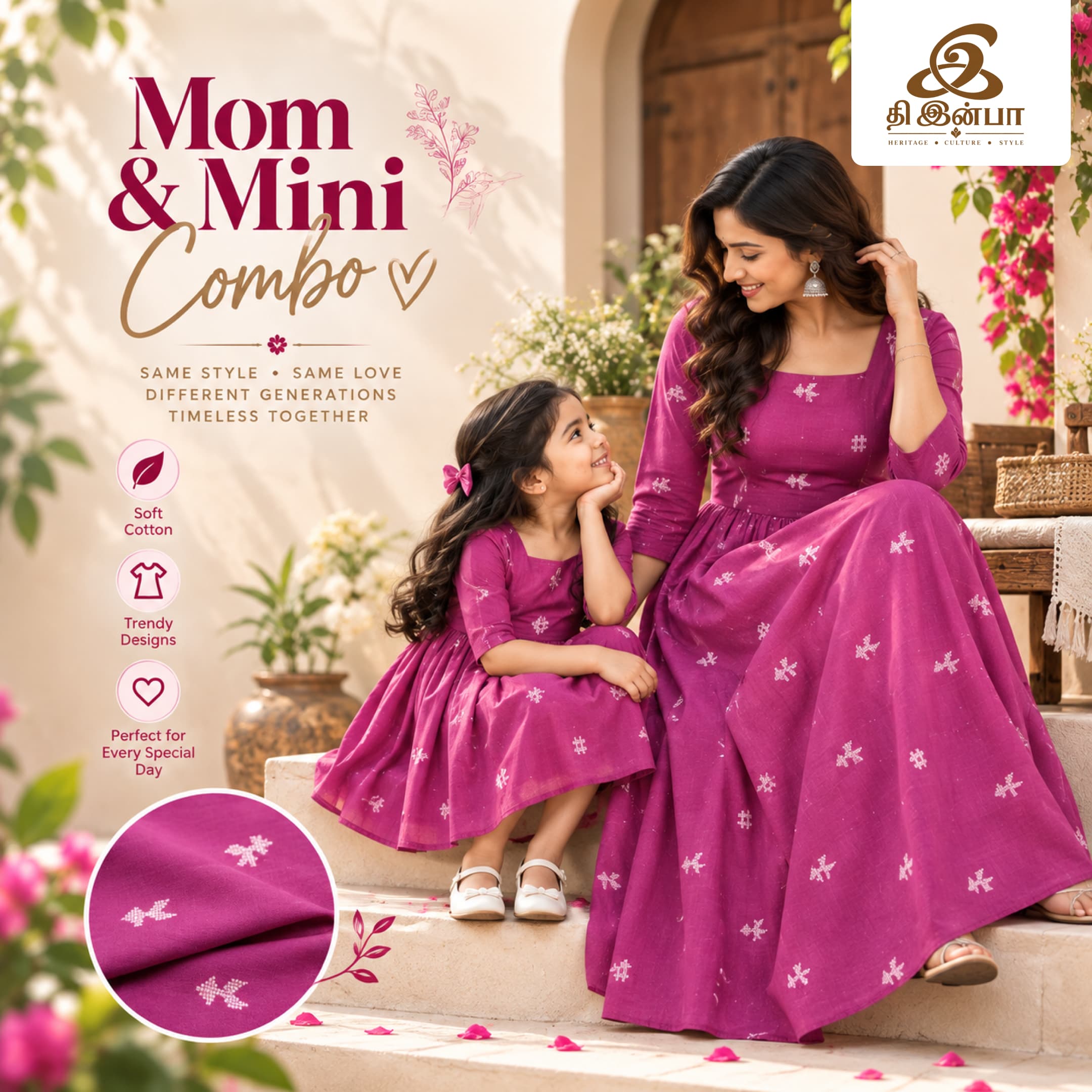 Mother-Daughter Matching Outfits in Erode - 1