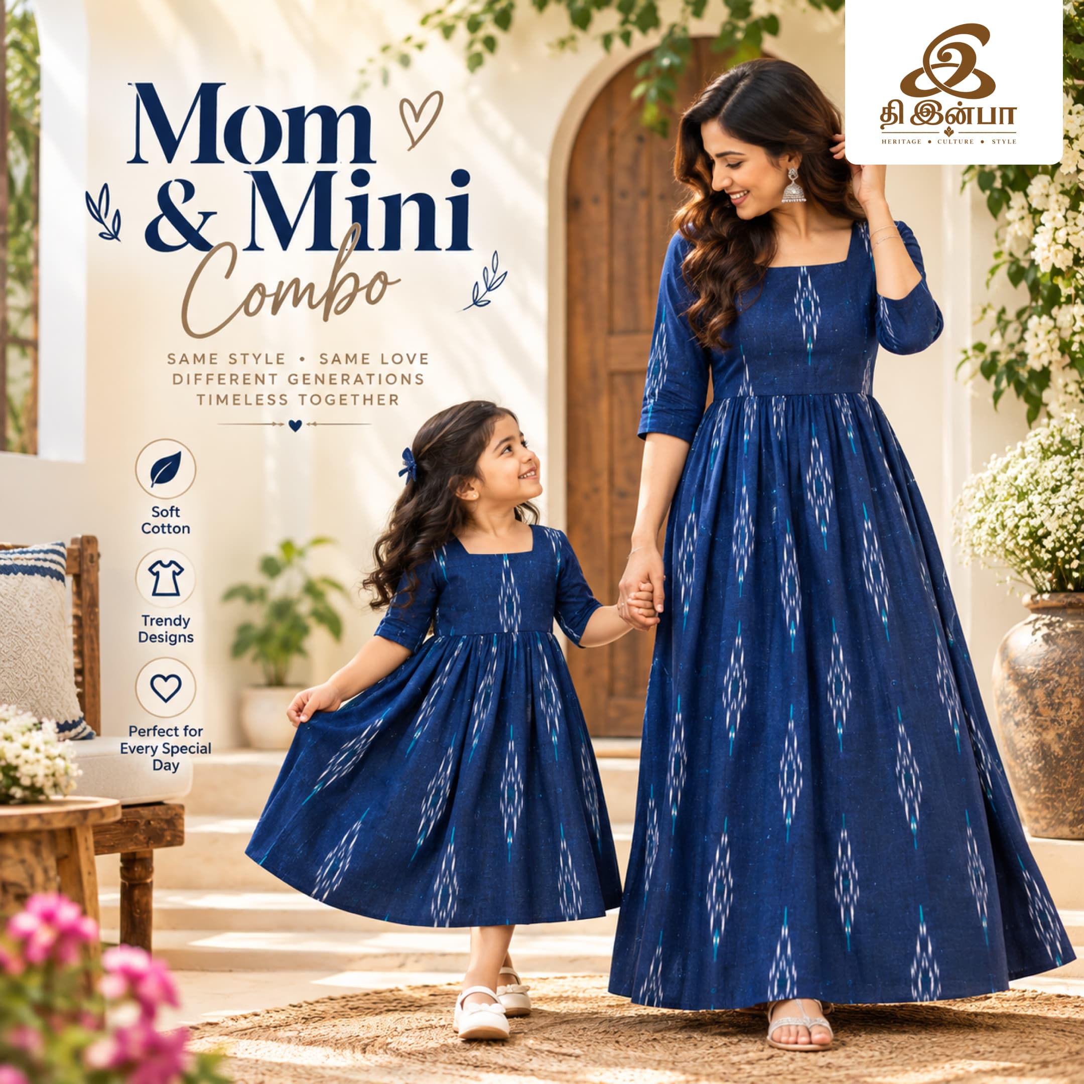 Mother-Daughter Matching Outfits in Erode - 2