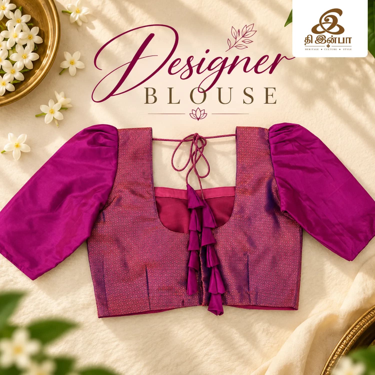 Magenta Tie-Up Designer Blouse