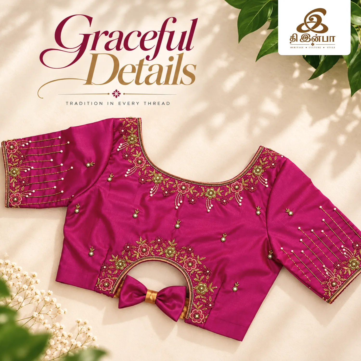 Magenta Embroidery Blouse